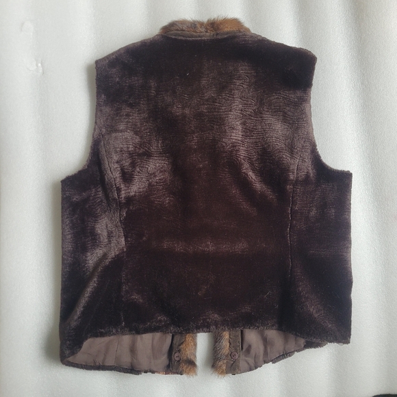 Vintage Bohemian Faux Fur Vest With Embroidery Hippie Boho Small - Picture 7 of 13